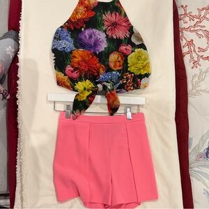 Alice + Olivia Pink High Waist Women's Shorts